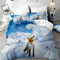 Morbuy Fuchs Drucken Bettbezug Bettwäsche Set, 3D Drucken Bettwäsche-Set Junge Mädchen Deluxe Mikrofaser Weiche mit Reißverschluss Bettbezug und Kissenbezüge (220x240cm,Winter Fuchs)