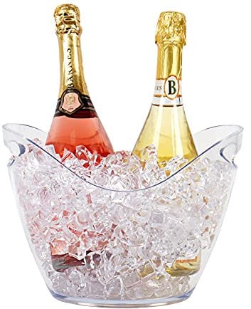 Drinks Bucket with Handles,Large Ice Buckets Beer Bucket for Families, Parties, Barbecues, Picnics,Transparent-3L