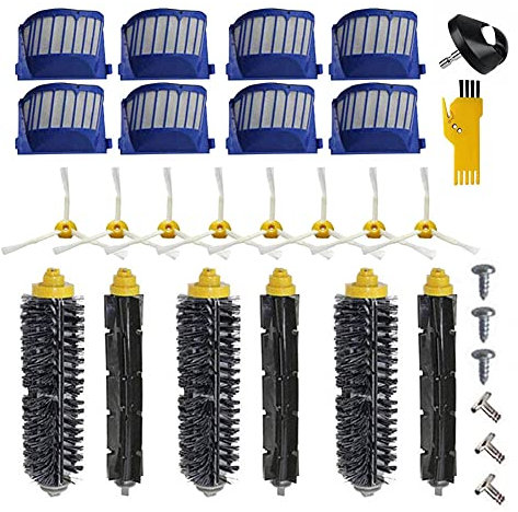 Laimaiou Zubehörset für iRobot Roomba 692 671 605 694 650 691 606 696 620 604 675 Ersatzteile für Roboterstaubsauger 29 Packungen mit Walzenbürste & Filter & Seitenbürste & Vorderrad