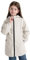 SOLOCOTE Imperméable Garçons Filles Coupe-Vent Enfant Veste à Capuche Manches Élastiques Manteau Léger pour Enfants Blanc 5-6 ans