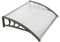 Auvent de Porte Aluminium Gris Auvent Marquise D'entrée Auvent de Porte D'entrée Résistante Toit Abri Contre La Pluie et UV Blanc et Gris Transparent 100 x 80 x 23