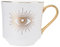 BESTonZON Keramik Kaffee Becher Türkische Augen Kaffee Tassen mit Griff Personalisierte Muster Tee Tasse (Weiß)