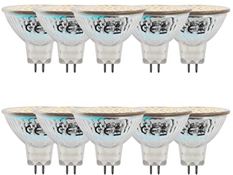 GLMING MR16 GU5.3 48-2835SMD Ampoule LED 3W Remplacez 30W 35W Lampe Halogène G5.3 Bi-Pin Culot Lampe Spot AC12V DC12-24V Blanc Chaud 10 Pièces
