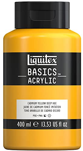LIQUITEX Basics Acrylic Paint, Cadmium Yellow Deep Hue, 400 ml Bottle