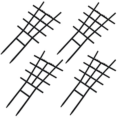 DEDEMCO Lot de 8 treillis empilables noirs pour plantes en pot, 41,8 cm, mini treillis de jardin superposé en plastique, support pour plantes grimpantes