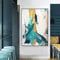 Ölbilder Auf Leinwand Handgemalt,Abstract Blaue Kunst Acrylmalerei 100% Handbemalte Landschaft Kunstwerk Extra Große Wand Kunst Rahmenlose Coole Gemälde Wohnkultur Für Wohnzimmer Schlafzimmer, 40