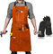 Schweißerschürze aus Leder – Hitzebeständige & Flammhemmende Schwere Arbeitsschürze mit 6 Taschen, Extra Groß & Langer Riemen, Einstellbare Schutzkleidung von M bis XXXL