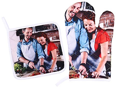 Set di presine personalizzate e guanti da forno presine con foto, scottature e resistenti al calore Guanti Accessori Kitchen Tools (Stile 1)