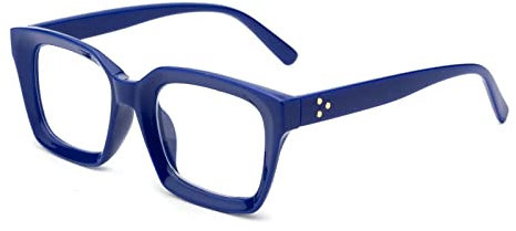 Amorays Lesebrille Oversize Square Frame Vintage Anti Blaue Licht Lesebrille Lesehilfe Damen Herren 6561, blau, 3.00