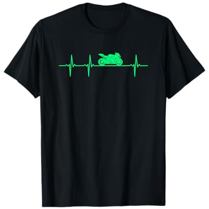 Motorrad Herzschlag Biker EKG Motorradfahrer Geschenk T-Shirt