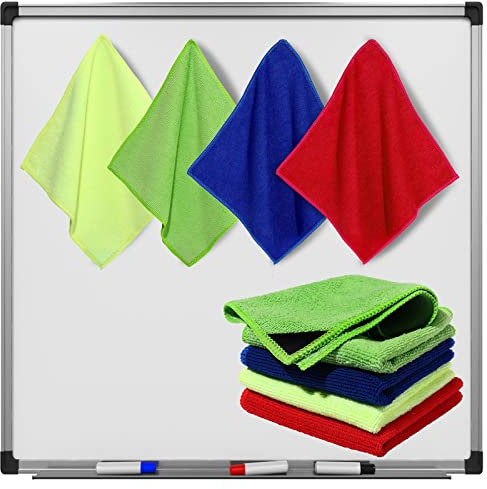 8er Pack Magnetische Reinigung Tücher Mikrofaser Reinigungstücher Magnetisch Whiteboard Radierer Wiederverwendbar Waschbar Trocken Abwischbar Tuch für Büro, 10 Zoll x 9,25 Zoll (Mehrfarbig)