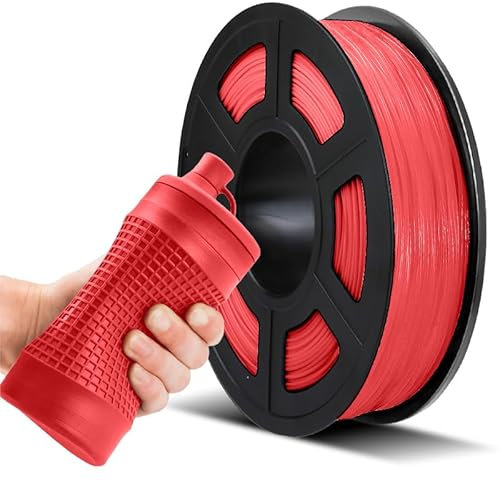 JAYO TPU Flexibles Filament 1,75 mm, 3D-Drucker-Filament, Maßgenauigkeit +/- 0,03 mm, 0,5 kg Spule, 1,75 mm, TPU Rot