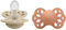 Lot de 2 sucettes physiologiques BIBS Infinity, sans bisphénol A, tétine physiologique en silicone, Téterelle symétrique. Silicone, Fabriqué au Danemark, Taille 1 (0-6 mois), Vanilla/Peach