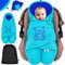 KIDIZ® Baby Einschlagdecke Winter mit Kapuze +Tasche Babyeinschlagdecke Universal für Babyschale, Autositz, z.B. für Maxi-Cosi, Römer für Buggy Babybett Kinderwagen & alle Gurtsysteme 3 & 5-Punkt Gurt