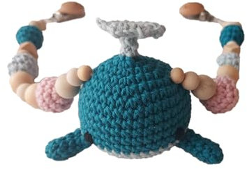 Kinderwagenkette Wal gehäkelt (Blau, Rosa)