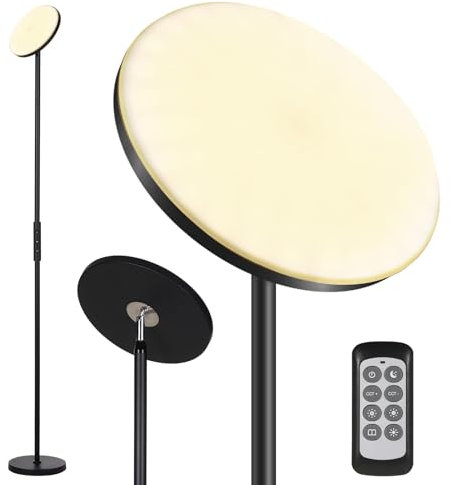 Neoglint Deckenfluter Led Dimmbar, 30W, 3000Lm, Stehlampe Wohnzimmer, 3 Farbtemperaturen, Speicherfunktion,deckenfluter,mit Fernbedienung Und Knopfsteuerung,geeignet Für Wohnzimmer Und Schlafzimmer