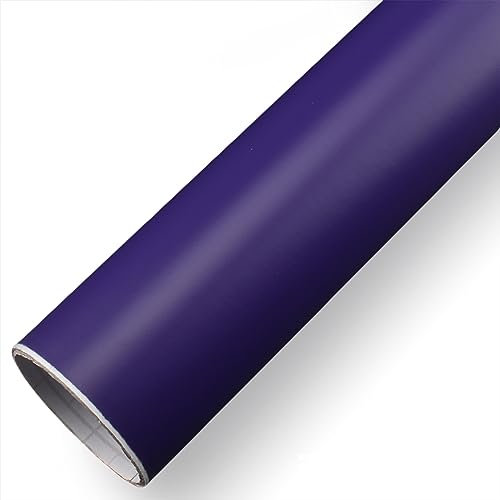 COYOUCO Vinyl-Autofolie Matt Metallic Premium Selbstklebende Ersatz-Fahrzeug-Folienrolle mit dehnbaren DIY-Aufklebern mit Luftfreigabe,Lila,50 * 100cm