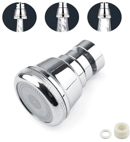 Economiseur D'eau pour Robinet, PARFCO 360° Mousseur Robinet, 3 Modes Filtre Robinet, Rallonge Robinet Cuisine pour Cuisine, Salle de Bains