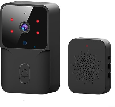 Smart Video Doorbell, for TUYA Wireless WiFi Video Doorbell Camera, Wireless Remote Visual Doorbell with 2-Way Voice Intercom, Ringtones Black
