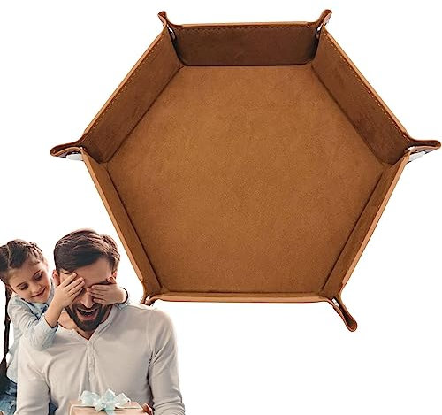 HMLTD Dice Box - Hexagon Dice Rolling Mat and Storage Box | Hexagon Dice Tray and Storage, Portable Board Game Storage Bowls for Family, Friends, Dice Games Like RPG DND,