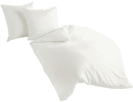 JACK by Bierbaum Uni Fein Biber Bettwäsche einfarbig Weiß 100% Baumwolle, Größe:135x200cm Bettwäsche
