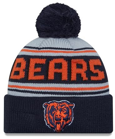 New Era Chicago Bears Herren Strickmütze mit Bommel, Marineblau