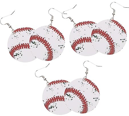 Holibanna 12 Paare Baseball-ohrringe Basketball-ohrringe Fußball-ohrringe Statement-ohrringe Für Frauen Ohrringe Für Frauen Orrous Sportspiel-ohrringe Mädchen Schmuck Volleyball Leder