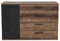 Forte JACKY Sideboard mit 4 Schubladen und 1 Tür, Holzwerkstoff, Script-Schlameiche/Schwarz Eiche, B x H x T: 124,9 x 83,1 x 41,3 cm