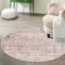 Mazovia Teppich Rund 120 cm - Kurzflor - Weich Teppich für Wohnzimmer Esszimmer - Abstraktes Vintage Beige Braun 120 x 120 cm