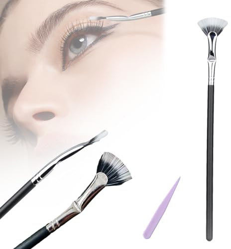 Folding Angle Scalloped Lash Brush, 2024 New Mascara Fan Brush For Lashes,Eyebrow Brush Eyelash Comb,Fan Mascara Brush,Soft Brush Bristles Makeup Tool For Upper Lower Eye Lash (1pcs)
