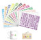 Anseom 12 Blatt Bögen Buchstaben Aufkleber Bunt Buchstaben Sticker 1512pcs Vinyl Wetterfest Aufkleber Selbstklebende Zahlen Aufkleber Buchstaben Sticker Aufkleber Buchstaben+Nummer