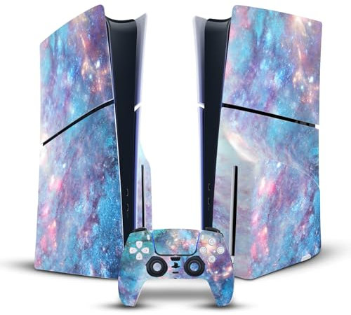 Head Case Designs Offizielle Barruf Abstrakter Raum 2 Kunst Mix Vinyl Haut Gaming Aufkleber kompatibel mit Sony PlayStation 5 PS5 Slim Disc Edition Console & DualSense Controller