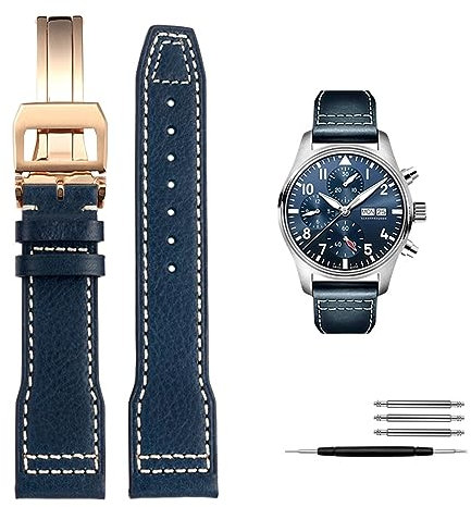 RWCCCRW 20mm 21mm Italien Echtes Leder Armband Für IWC Big Pilot Spitfire Uhr Rindsleder Schwarz braun blau Mann Armband