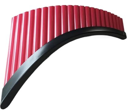 Professional Panpipe Pan Flute 22 Pipes PanFlute With G Key Plastic Pan Flute Music Instrument Tunable Panpipes (Color : Red)