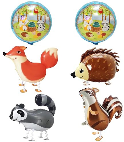 Gehende Tierballons, 6 Stück Gehende Party Luftballons, Tiere Folienballon, Kinder Tier Luftballons, Gehende Tier Thema Party Balloons