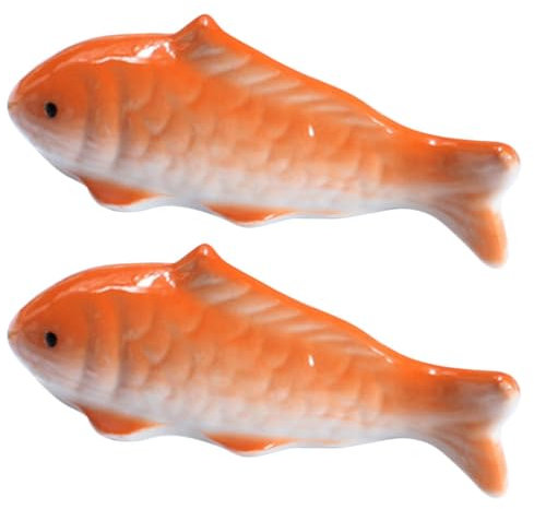 Cabilock Aquarium-Keramik Schwimmender Fisch 2 Stück Unterwasser-Porzellan-Fischfiguren Gefälschtes Fischmodell Aquarium Realistische Fischstatue Wasserbrunnen Landschaftsdekoration Gelb