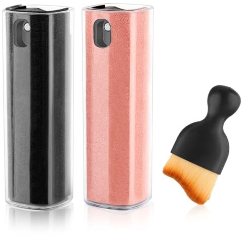 TINGTING 2 Stück Bildschirmreiniger, 3-in-1 Display Reiniger mit Reinigungsbürste Screen Cleaner Spray Bildschirm Reiniger für Monitor Tablet Handy Autobildschirm(Schwarz+Rosa)