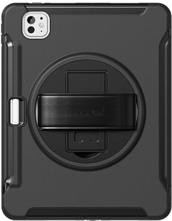 Sahara - Raider Series Robuste Schutzhülle mit Handschlaufe für iPad Pro (M4) 11 Zoll 2024, Scorpion Black, (TB00398)