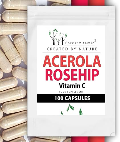 Acerola + Hagebutte 100 Kapseln - natürliches Vitamin C Komplex - Forest Vitamin