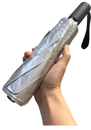 BAODINI Paraguas de viaje pequeño con protección UV, compacto para lluvia y sol, UPF 50+, resistente al viento, portátil, 106 cm, para mujeres y hombres, Small-42 inch Arc Canopy, Compacto