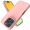 Andwing For iPhone 16 Pro Max Case - Liquid Silicone Soft Case, Shockproof, Anti-Fingerprint, Anti-Slip, Pink