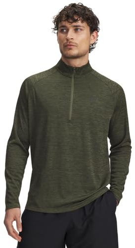 Under Armour Men's Tech Textured Half Zip Long Sleeve, (390) Marine Od Green / / Black, S