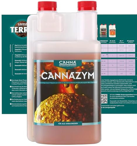 Canna CANNAZYM 1 Liter – Hochwirksame Enzyme für gesunde Wurzeln – Fördert Nährstoffaufnahme, Vitalität & Wachstum – Schützt vor Schädlingen & Krankheiten – Für alle Pflanzmedien