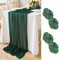 DecorMommt Tischläufer grün Hochzeit Tischläufer Chiffon Weihnachten Dekorativ Stoff Tischdecke Herbstdeko Boho Tisch läufer für Ugeburtstag Esszimmer Party, 77 x 300 cm 2 Stück