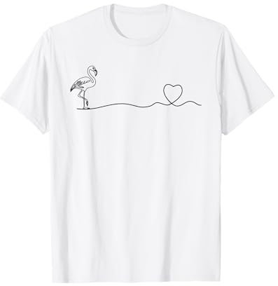 Flamant rose avec battement de cœur mignon T-Shirt
