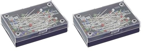 Prym Glass Headed Nadeln, Metal, Multicolor, 30 mm x 0,60 mm Größe, Bunt (Packung mit 2)