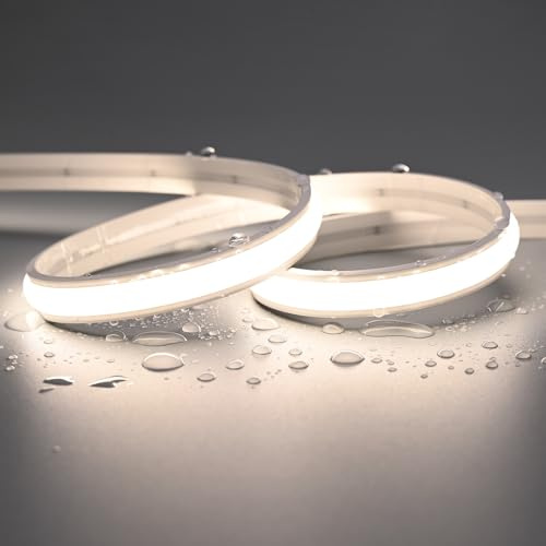 JOYLIT PRO+ 24V Neon LED Streifen 5M 4000K 2400LM/m Wasserdicht Punktfrei | Industriequalität, CRI 92+, 240 LEDs/m Naturweiß, Dimmbar, Selbstklebend, für Gewerbe, Zuhause, Außenbereich (nur Leuchte)