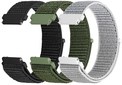WNIPH 3 Piezas Correas de Nylon para Reloj Compatible con 18mm 19mm 20mm 22mm 24mm, Transpirables, Suaves y cómodas para Hombres y Mujeres