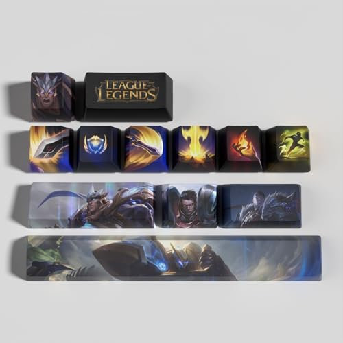 LOL 12 Capuchons de Touches Profil OEM Ergonomique, Matériau PBT OEM Profile Dye Sublimation Disposition, Compatible avec la Plupart des Claviers Mécaniques (Garen)