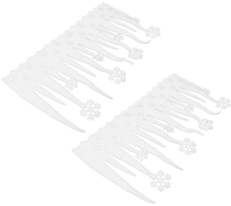 VICASKY Schneeflocke Eiszapfen Dekoration Aus Kunststoff 2 Stück Umweltfreundlich Weihnachtsfensterdeko Für Zuhause